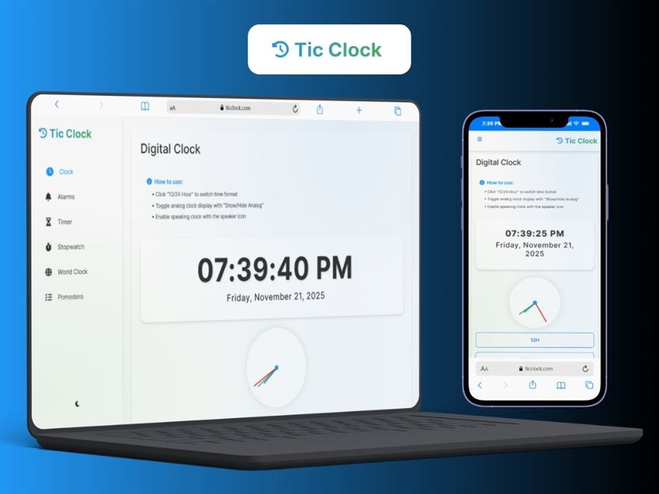 Clock and timer web application